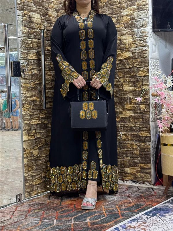 كنار ليزر استرس ( عبايه-بنطلون-طرحه-شنطه-حزام)